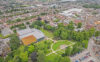An aerial photo of a Hinckley & Burbage landmark